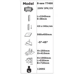 Tendotools 0BS400S TT400 Scie à Ruban 230V 3HP 11 Tendotools 0BS400S TT400 Scie à Ruban 230V 3HP -Machines stationnaires Soldes 0bs400s tt400 scie a ruban 230v 3hp 4