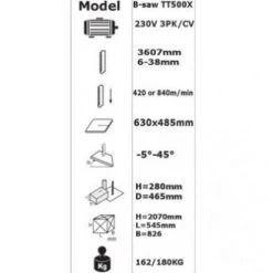 Tendotools 0BS500S Scie à Ruban TT500X 230V 3HP 13 Tendotools 0BS500S Scie à Ruban TT500X 230V 3HP -Machines stationnaires Soldes 0bs500s scie a ruban tt500x 230v 3hp 5