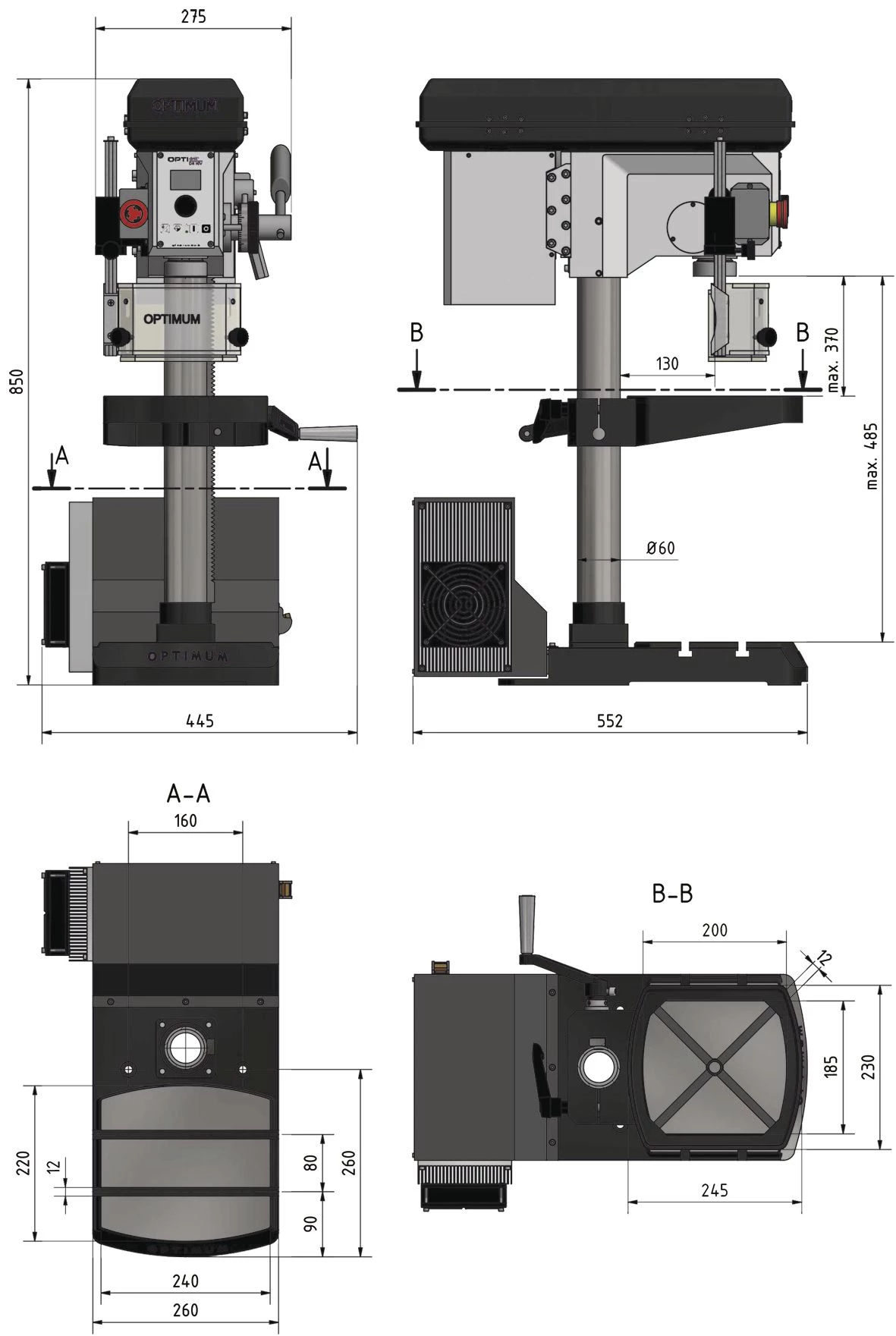 Optimum Perceuse à Colonne 713020220 Optidrill DH18V Perceuse De Table 18 Mm 230 Volt Vario 3 Optimum Perceuse à Colonne 713020220 Optidrill DH18V Perceuse De Table 18 Mm 230 Volt Vario